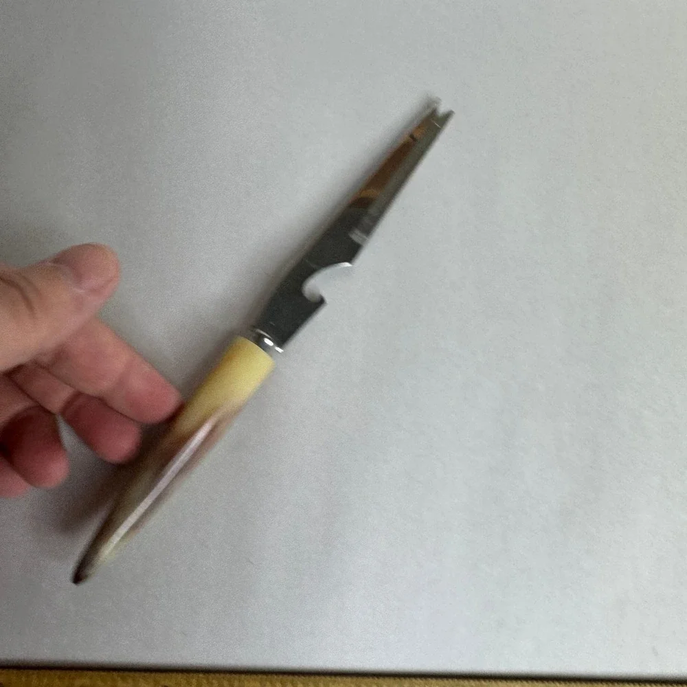 Vintage Stainless Steel Japan Bar Knife Faux Horn Handle Bottle Opener‎ Fork Tip
